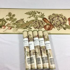 Wallpaper Border Olive Green Beige Garden 5 Rolls